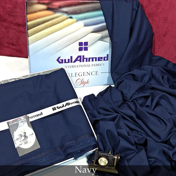 Unstitched Boski By Gul Ahmed ! Premium Quality Fabric for Men-Navy Blue Color